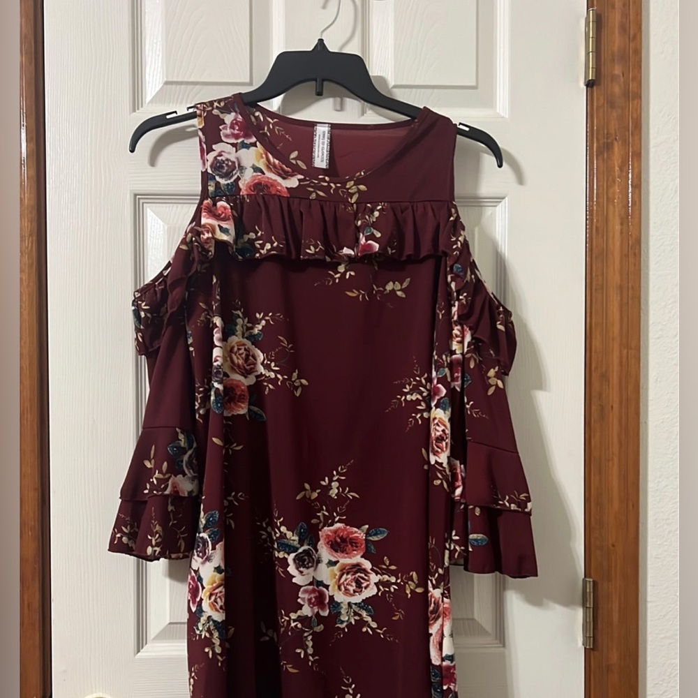 Floral Cold Shoulder Dress